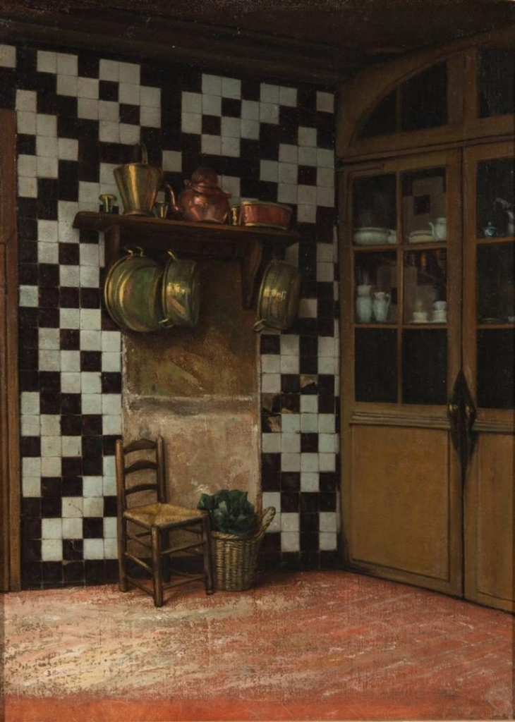 The Artist’s Kitchen or Flemish Kitchen; version 1 by Francis Davis Millet