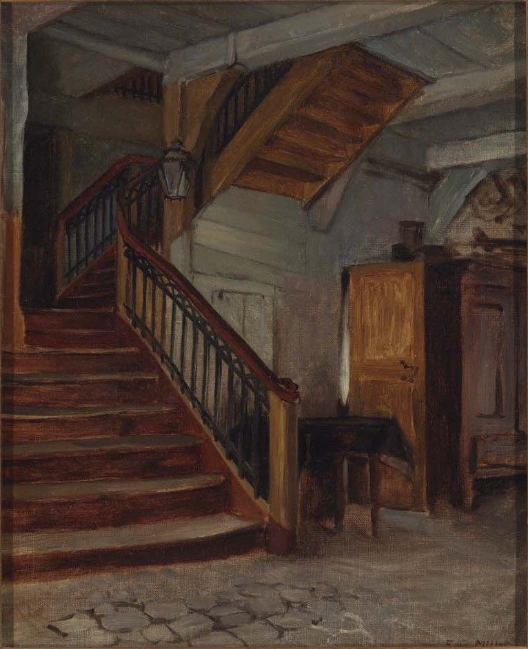 Room Interior with Winding Staircase, n.d. by Francis Davis Millet
