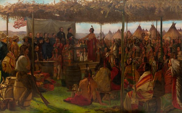 The Treaty of Traverse des Sioux by Francis Davis Millet