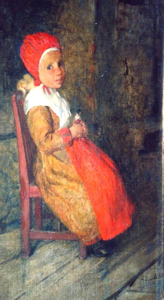 Flemish Girl with Red Cap and Apron