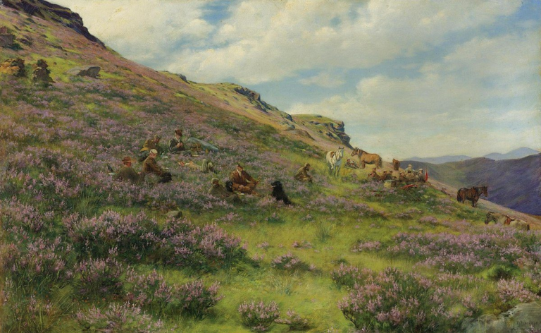 Luncheon on the moor: the Howard Townsed family taking a break from a highland shoot