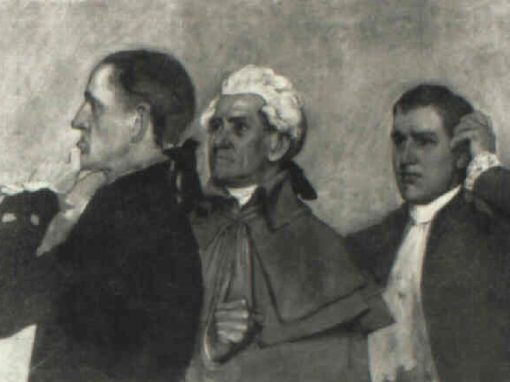 Preparatory drawing for “The Forman of the Grand Jury…” (three gentlemen)