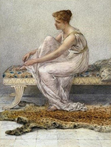 Woman on a Divan, or Lacing Her Sandal